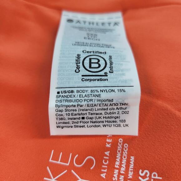 Athleta x Alicia Keys Womens Leggings Size XXS Orange Elation Ribbed Tight NEW - Picture 10 of 15